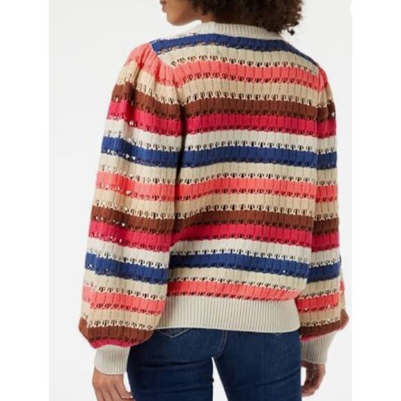 Minus Women's Mikala Long Sleeve Knit Pullover Long Sleeve Stripe Multi Relax XL - Picture 5 of 12